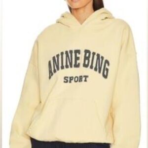 Anine Bing Harvey Sport Hoodie in Cream